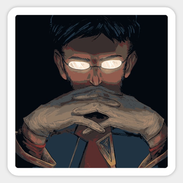 Evangelion - Gendo Ikari Sticker by Ryxben